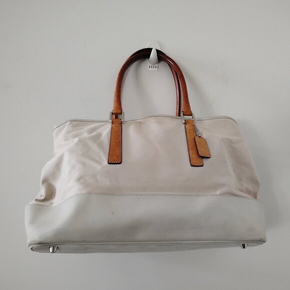 Coach Hampton Canvas and Leather Tote - Picture 1 of 12